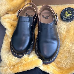 Dr Martens Sling Back Mule in Black Leather